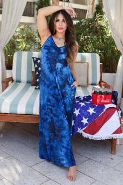 NX Dresses Pacific Ocean Maxi Dress - Navy