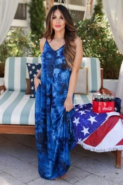 NX Dresses Pacific Ocean Maxi Dress - Navy