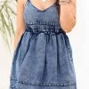 BI Santorini Sleeveless Denim Dress - Dark Wash