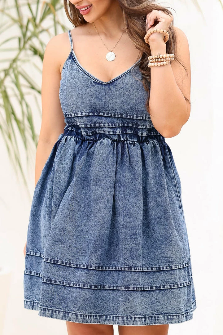 BI Santorini Sleeveless Denim Dress - Dark Wash 3 BI Santorini Sleeveless Denim Dress - Dark Wash
