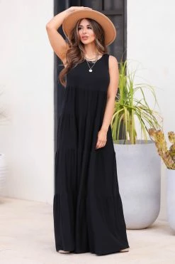 ZN Find A Way Tiered Maxi Dress - Black