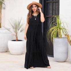 ZN Find A Way Tiered Maxi Dress - Black