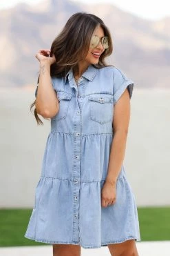 AN New Arrivals Jukebox Junkie Denim Dress - Light Wash 11 AN New Arrivals Jukebox Junkie Denim Dress - Light Wash