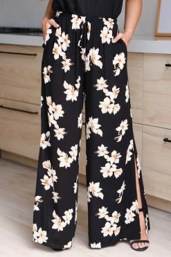Ces Femme Bottoms Just Breathe Wide Leg Pants - Black