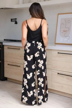 Ces Femme Bottoms Just Breathe Wide Leg Pants - Black