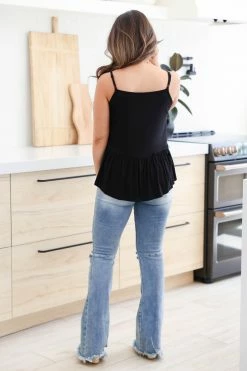 MTS Common Ground Babydoll Tank Top - Black Tops