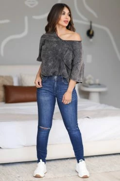 ZN New Arrivals Take My Name Oversized Boyfriend Tee - Black