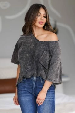 ZN New Arrivals Take My Name Oversized Boyfriend Tee - Black