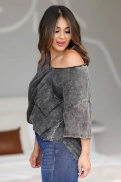 ZN New Arrivals Take My Name Oversized Boyfriend Tee - Black