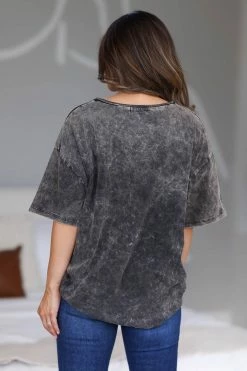 ZN New Arrivals Take My Name Oversized Boyfriend Tee - Black