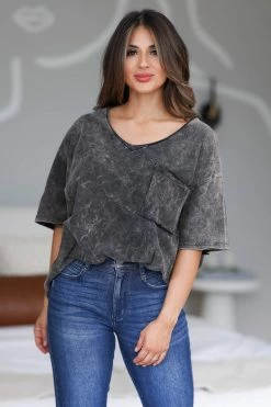 ZN New Arrivals Take My Name Oversized Boyfriend Tee - Black