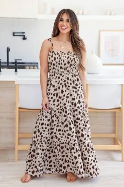 FL Inner Poise Smocked Maxi Dress - Latte New Arrivals