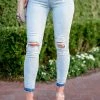 FM FLYING MONKEY Jacqueline Cropped Skinny Jeans - Light Wash