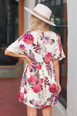 AN Love Blooms Babydoll Dress - Ivory