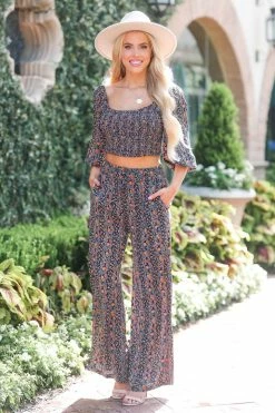 AG New Arrivals Transformed Crop Top And Pants - Navy