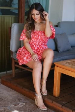 Serendipity Smocked Romper - Red