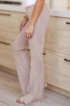 CH Making It Count Mineral Wash Flare Pants - Beige