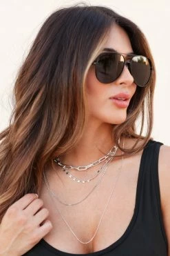 WW New Arrivals Think Again Layered Necklace - Silver