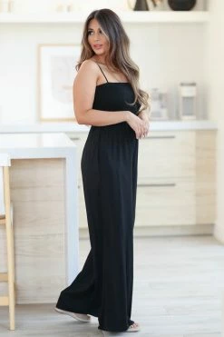 PSK Lucky In Love Smocked Jumpsuit - Black New Arrivals