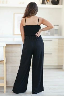 PSK Lucky In Love Smocked Jumpsuit - Black New Arrivals
