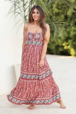 AG Dresses Wine Country Maxi Dress - Red