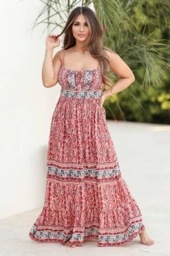 AG Dresses Wine Country Maxi Dress - Red