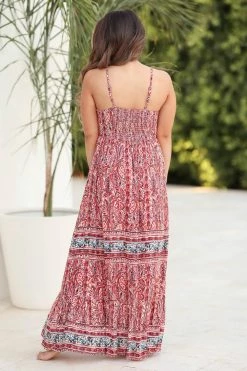 AG Dresses Wine Country Maxi Dress - Red