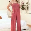 PSK New Arrivals Lucky In Love Smocked Jumpsuit - Marsala 2 PSK New Arrivals Lucky In Love Smocked Jumpsuit - Marsala