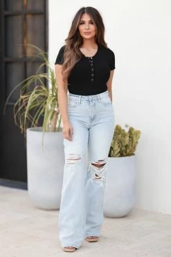 VERVET Shelby 90's Vintage Flair Jeans - Light Wash New Arrivals