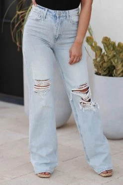 VERVET Shelby 90's Vintage Flair Jeans - Light Wash New Arrivals