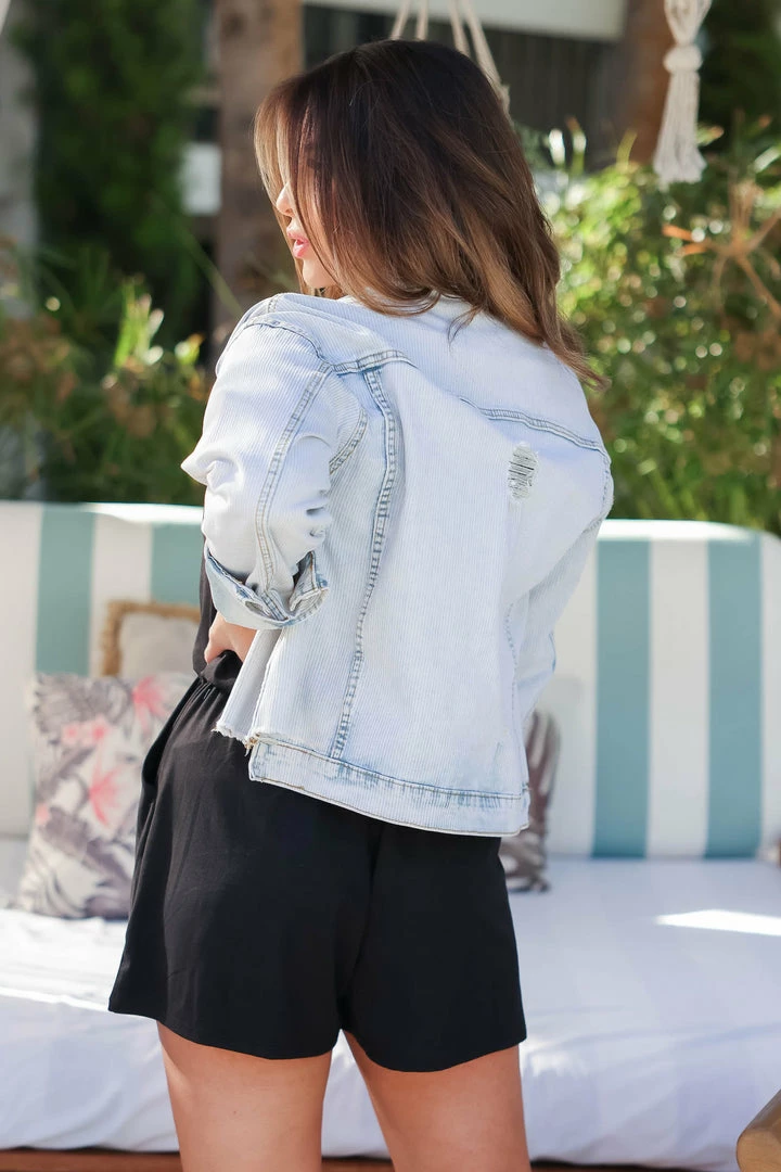 Andree Let’s Go Girls Corduroy Denim Jacket - Light Wash 6 Andree Let’s Go Girls Corduroy Denim Jacket - Light Wash