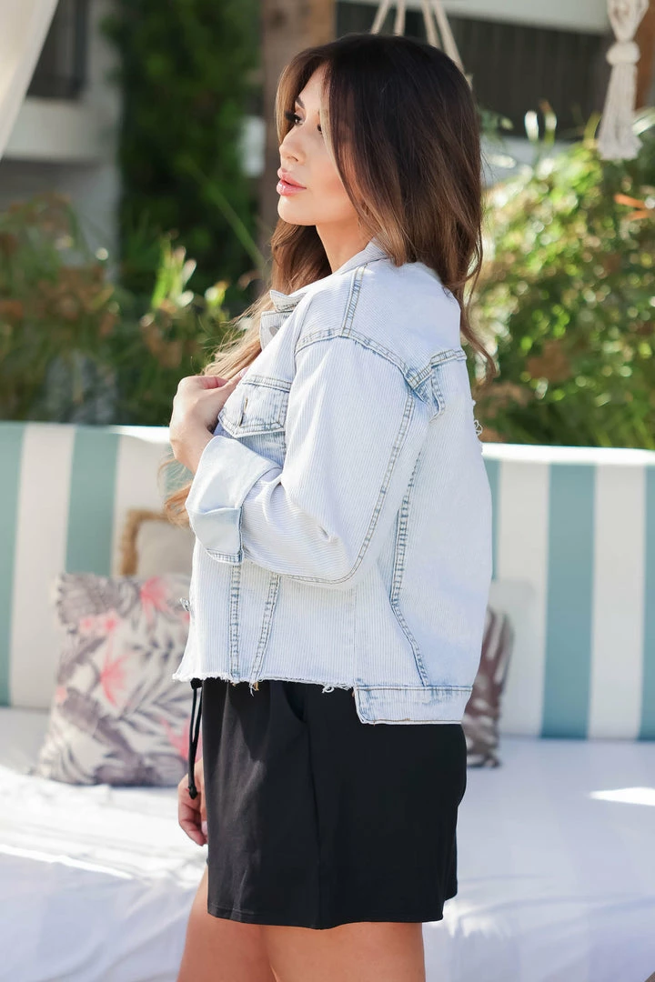 Andree Let’s Go Girls Corduroy Denim Jacket - Light Wash 7 Andree Let’s Go Girls Corduroy Denim Jacket - Light Wash