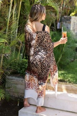 UR New Arrivals Wild Connection Leopard Kimono - Mocha