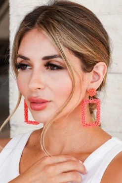 Treasure Jewels Cabana Happy Hour Beaded Earring - Coral Accessories