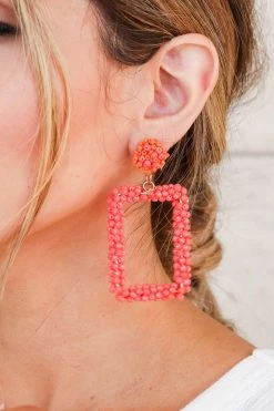 Treasure Jewels Cabana Happy Hour Beaded Earring - Coral Accessories
