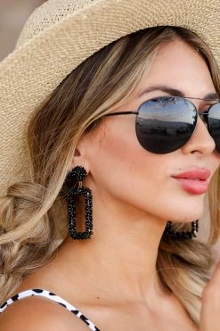 Treasure Jewels Cabana Happy Hour Beaded Earring - Black Accessories