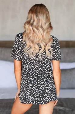 Crescent Small Dreaming Of You Pajama Set - Black