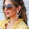 Treasure Jewels Cabana Handcrafted Interlocking Earring - White 2 Treasure Jewels Cabana Handcrafted Interlocking Earring - White