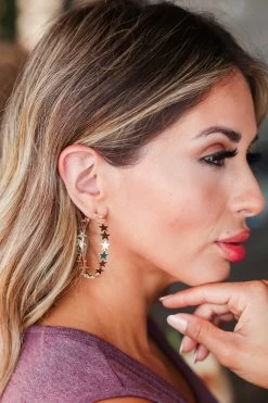 Treasure Jewels Night Sky Hoop Earring - Gold