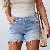 VERVET Mica Denim Shorts - Light Wash Small
