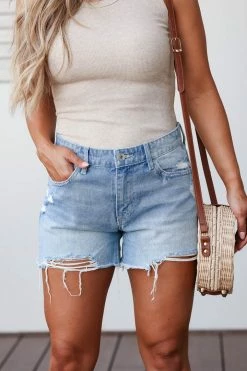 VERVET Mica Denim Shorts - Light Wash Small