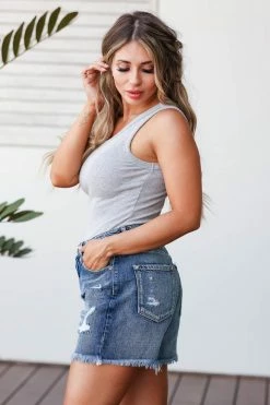 FL-01 Tops CBRAND Perfect Day Bodysuit - Heather Grey