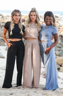 MA-01 CBRAND Girls Getaway Palazzo Pants & Top - Stone Large