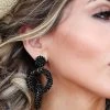 Treasure Jewels Accessories Cabana Handcrafted Interlocking Earring - Black