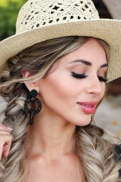 Treasure Jewels Accessories Cabana Handcrafted Interlocking Earring - Black