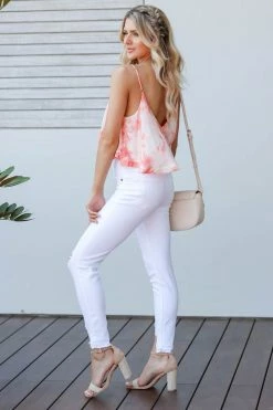 PR-01 2XL CBRAND Pick Me Up At 8 Tie Dye Bodysuit - Coral