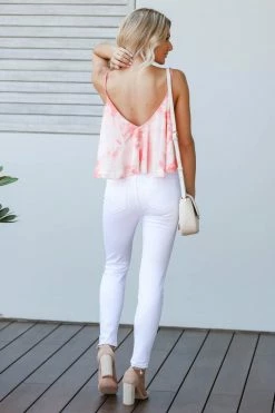 PR-01 2XL CBRAND Pick Me Up At 8 Tie Dye Bodysuit - Coral