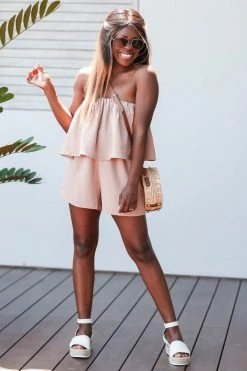 FL-01 CBRAND Always Summer Romper - Latte Small