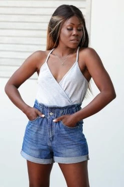 FL-01 CBRAND Wrapped Around Your Finger Bodysuit - Heather Grey Small