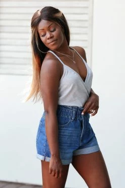 FL-01 CBRAND Wrapped Around Your Finger Bodysuit - Heather Grey Small